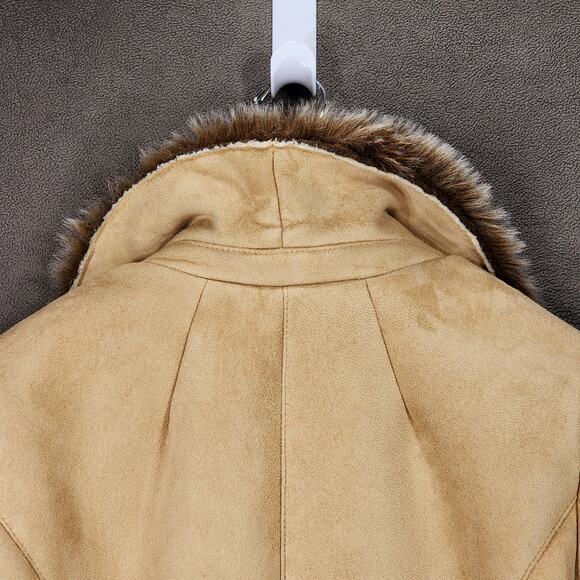 Inc International Concepts PM Faux Fur Jacket Womens Camel Lavish WC Embroidered - Picture 12 of 14